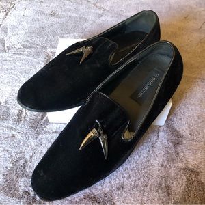Georgio Brutini Black Velour Loafers Size 9.5